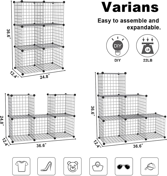 C&AHOME Wire Cube Storage, 6