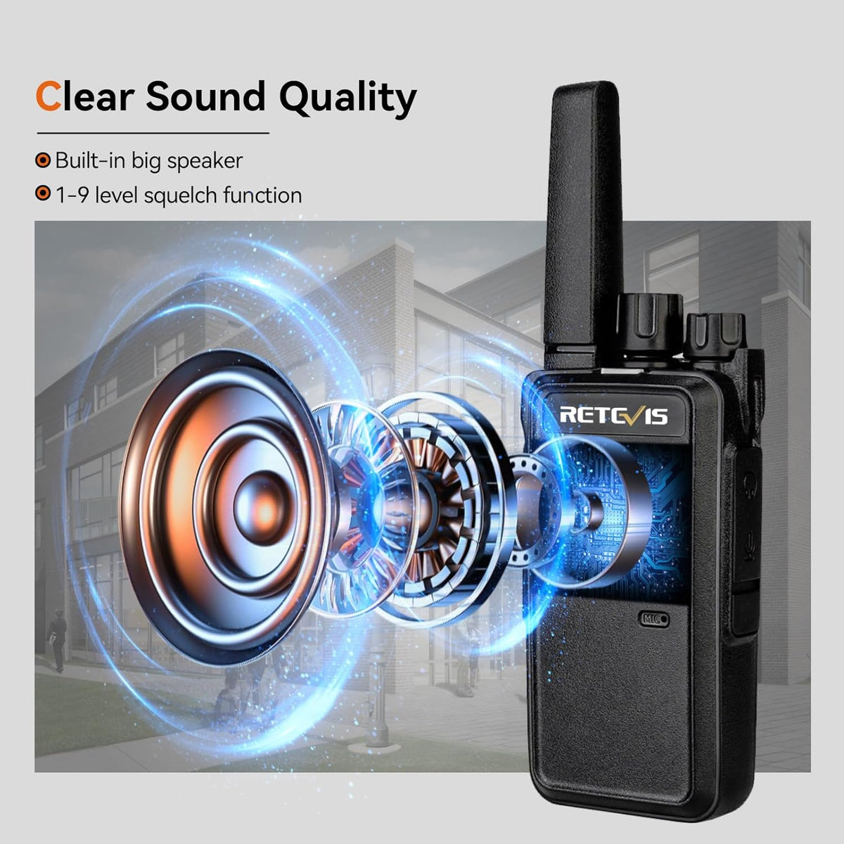 Retevis RT68 Long Range Walkie Talkies - 10 Pack with Multi-Way Charger & 1200mAh Battery