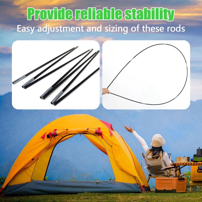 2PCSX 112" Tent Pole；Replacement Poles for Kids Tent,6mm Hiking and Camping Tarp，Suitable for All Kinds of Indoor and Outdoor Camping Tent