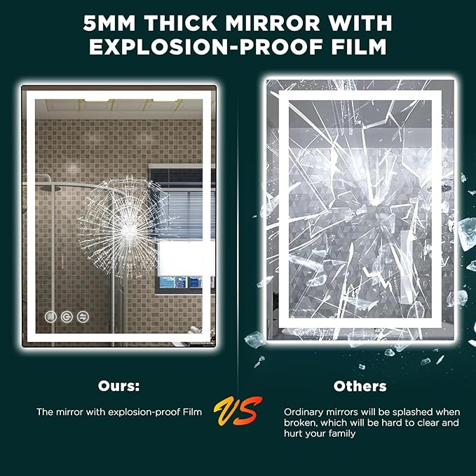 LED Bathroom Mirror 24"x 32"