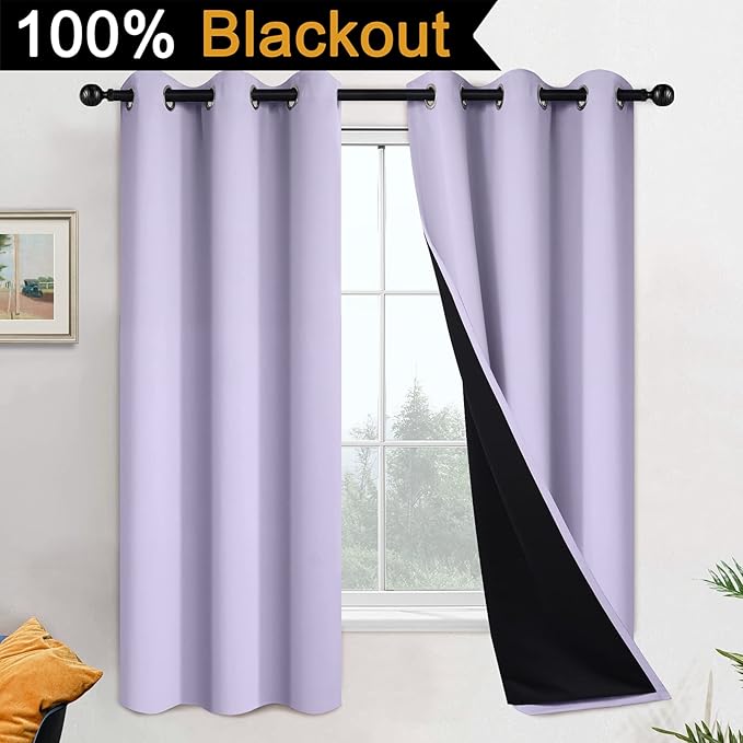 Yakamok 63 Inch Length 100% Blackout Curtains