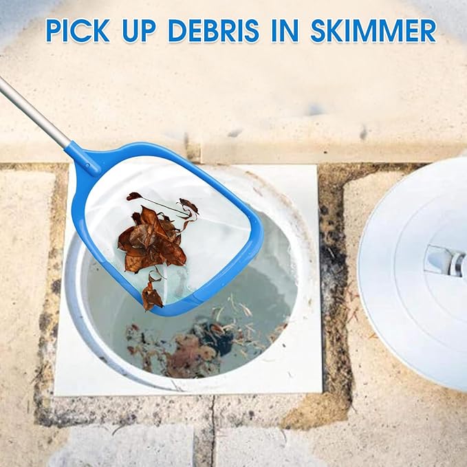 Hot Tub Skimmer Spa Net with 5ft Aluminum Pole Ultra Fine Mesh Net Handy Leaf Skimmer for Small Above Ground Pools Pick Up Fine Debris Lightweight Net