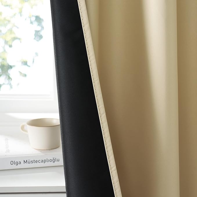 RYB HOME 100% Blackout Short Curtains