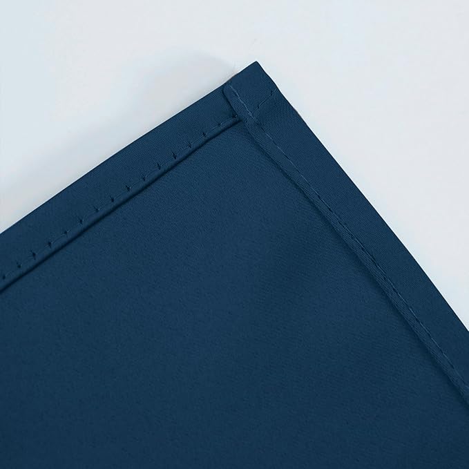 LEMOMO Blackout Curtains 66 x 54 Inch Long Navy Blue Curtains Set of 2 Panels