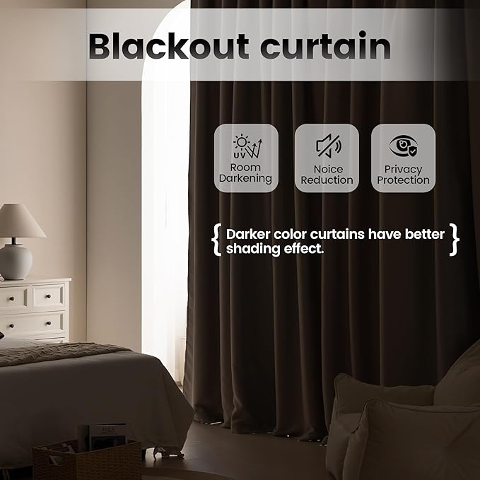 Extra Wide Room Divider Blackout Ceiling Track Curtains Back Tab