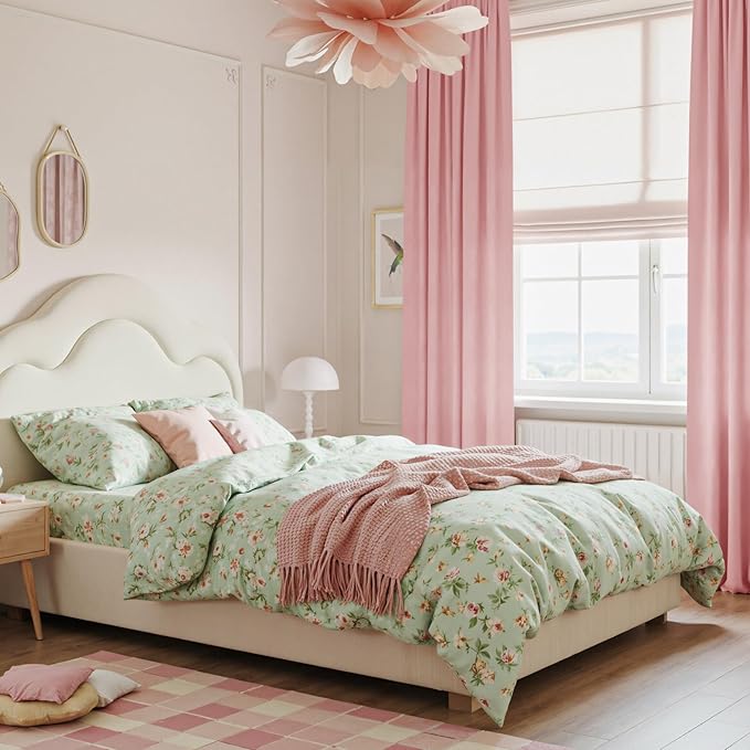 NICETOWN Baby Pink Velvet Curtains 84 inch Long 2 Panels