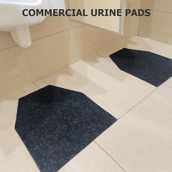 2 Pack Urinal Mat for Men's Restroom, Washable Bathroom Urinal Pads, Water Absorbent Pee Pad, Professional Non-Slip Urinal Floor Mats for Commercial Restrooms