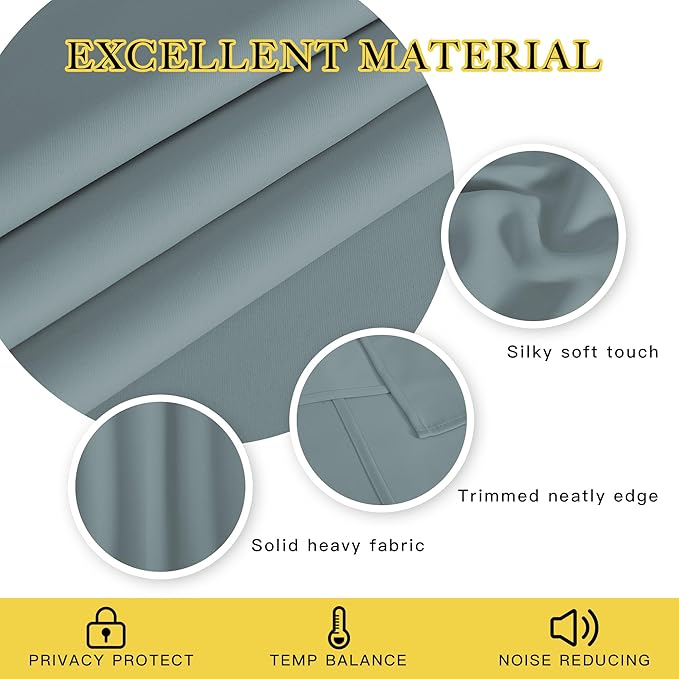 NICETOWN Extra Wide Patio Door Curtain 84 inch Long