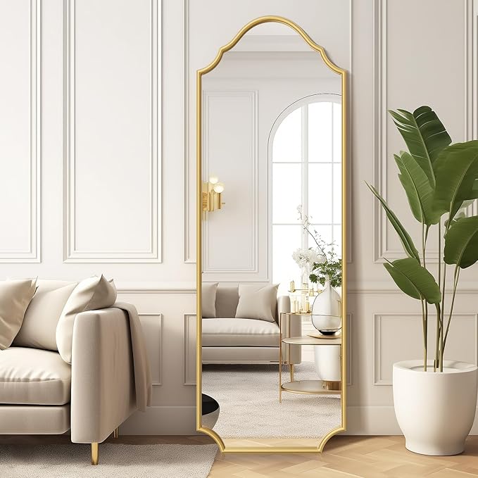 WallBeyond Arched Full Length Mirror Wall Mounted, Living Room, Hanging or