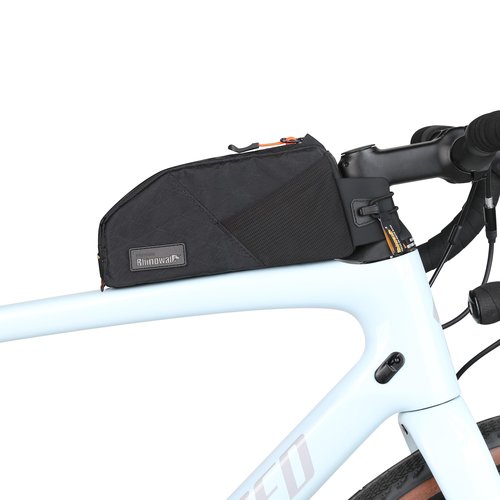 Rhinowalk Bicycle Top Tube Bag Bike Front Frame Bag Waterproof Bolt-On Screw Cycling Accessories Upper Pipe Nylon Pouch Pack for Mountain Road Bike(Black)