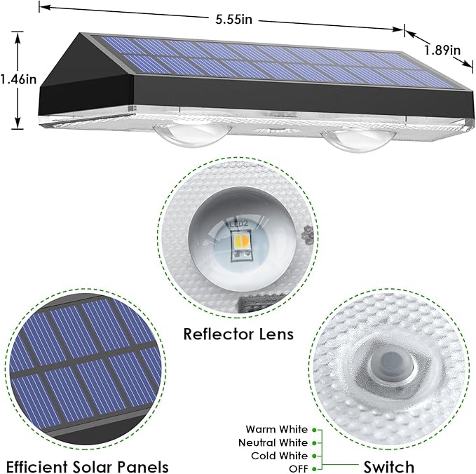 Solar Fence Lights Outdoor