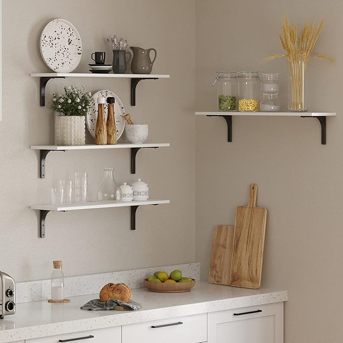 DINZI LVJ Long Wall Shelves, 23.6 Inch Wall Mounted Shelves Set of 2,