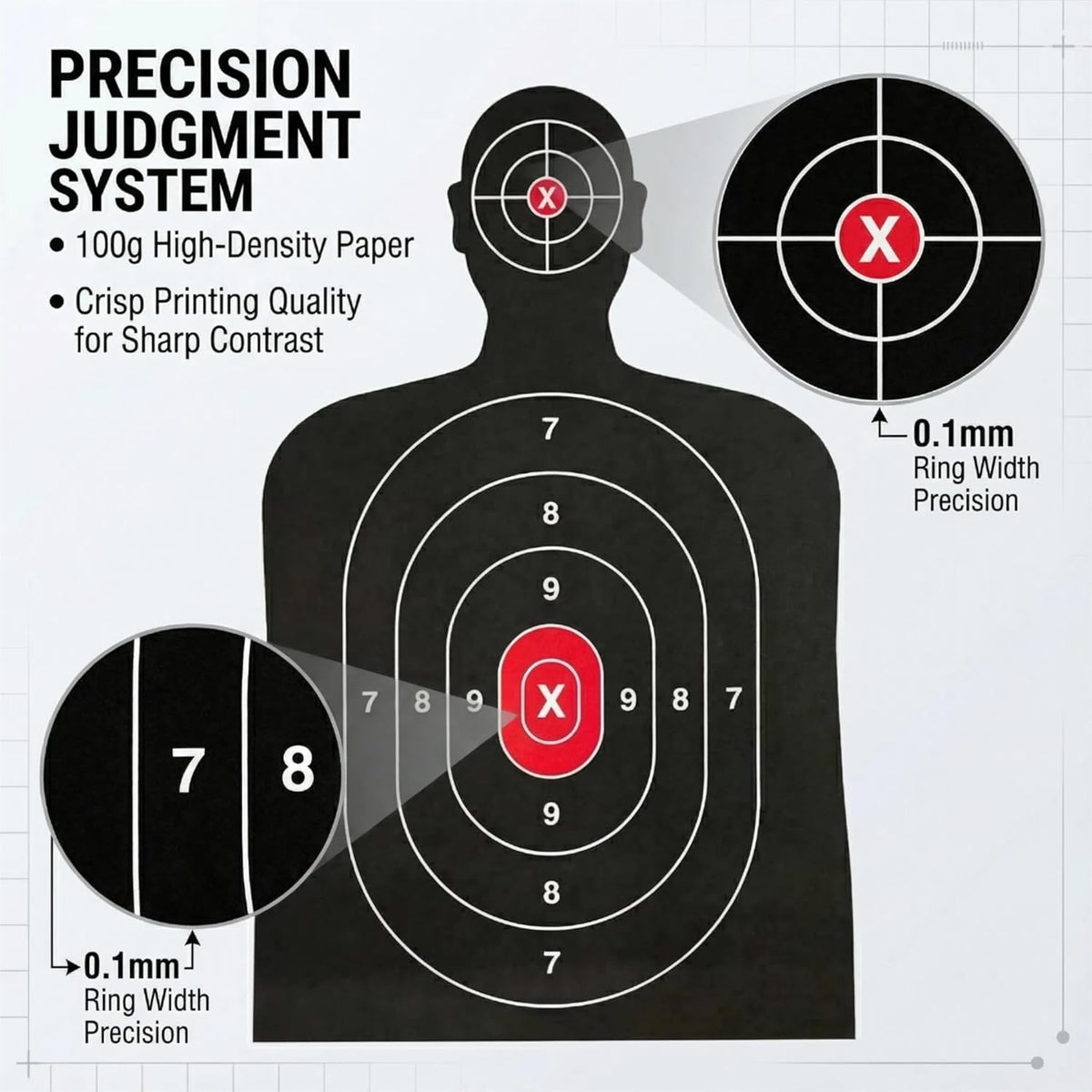 Silhouette Paper Shooting Target - Ideal for Indoor & Outdoor Aiming Practice | 14x22 Inches