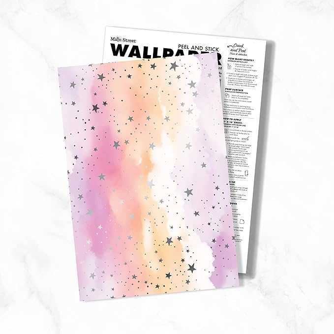 Main Street Peel and Stick Wallpaper Eco-Friendly Sheets 12 Pack, 11 X 16 Inch