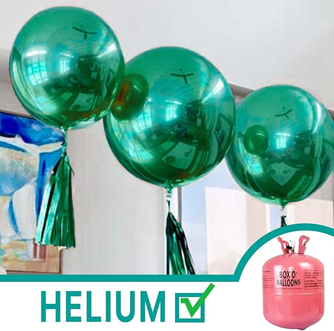 PartyWoo Metallic Green Balloons 4pcs 36 Inch Extra Large Big Jumbo Giant Chrome Green Latex Helium Balloons for Graduation Jungle Dinosaur Forest Baby Shower Birthday Party Decorations Green-G103