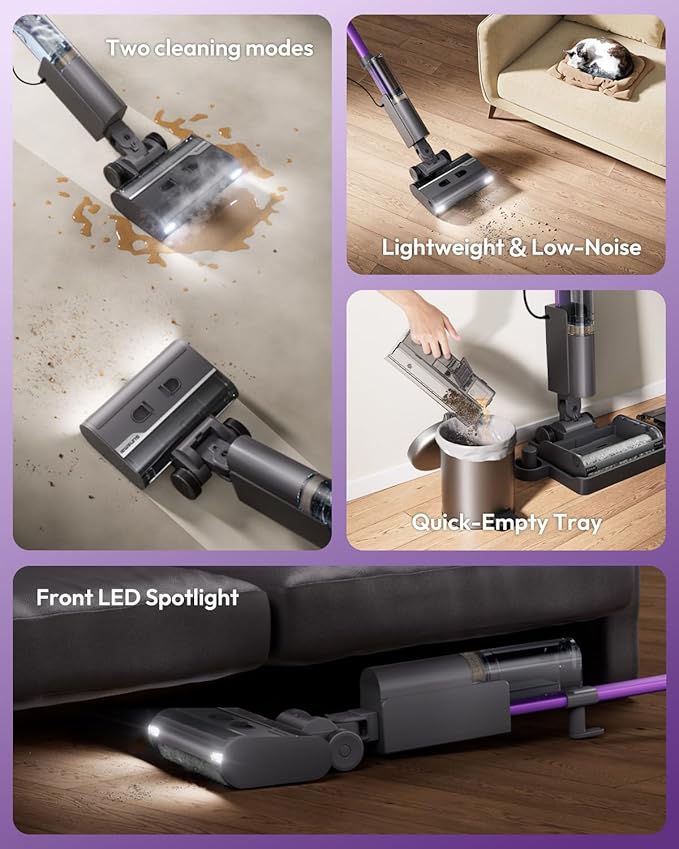 Steam Mop for Floor Cleaning, Lightweight Electric Mop with Deep Steam, Self-Cleaning, NA-IX Limescale Protection, Power-Assisted Drive, 180° Lie Flat & LED Light for All Sealed Hard Floors