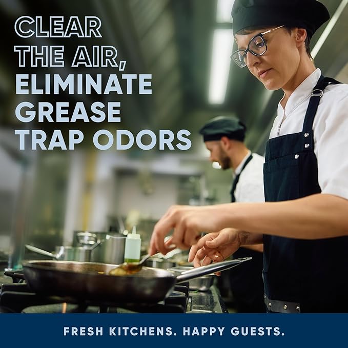Eco Strong Commercial Grease Trap Treatment | Interceptor Grease Cleaner | Drop In Microbial Block Continually Digests Fats & Eliminate Odors (10 lbs)