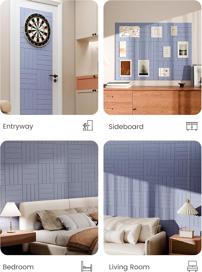 Bumusty Large Cork Board Alternative-48 x 36" Felt Bulletin Board Tiles
