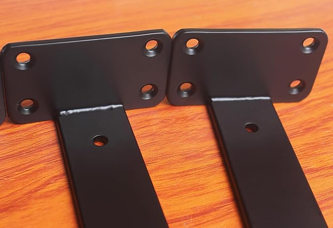 8 Pack - 12 inch Black Hidden L Shelf Bracket Iron Floating Shelf Brackets