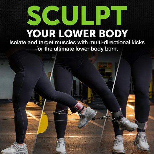 Gradient Fitness Ankle Straps - 2 Pack | Durable Ankle Straps for Cable Machines & Workouts