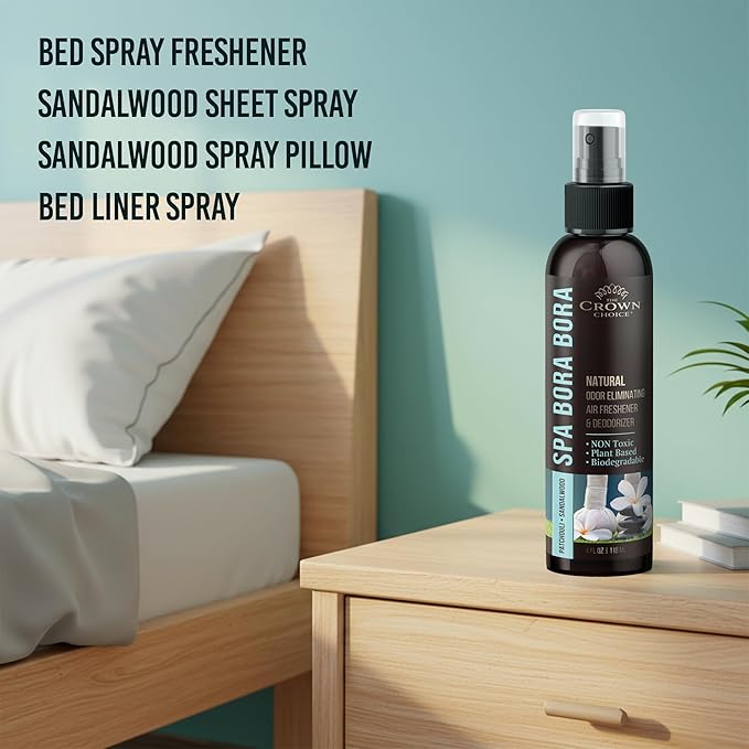Non-Toxic Odor Eliminator, Natural Sandalwood & Patchouli Air Freshener Spray for Home, Room, Closet & Couch Deodorizer, Long Lasting Bathroom & Toilet Freshener, Safe for Kids & Pets - 4 oz Pack of 1