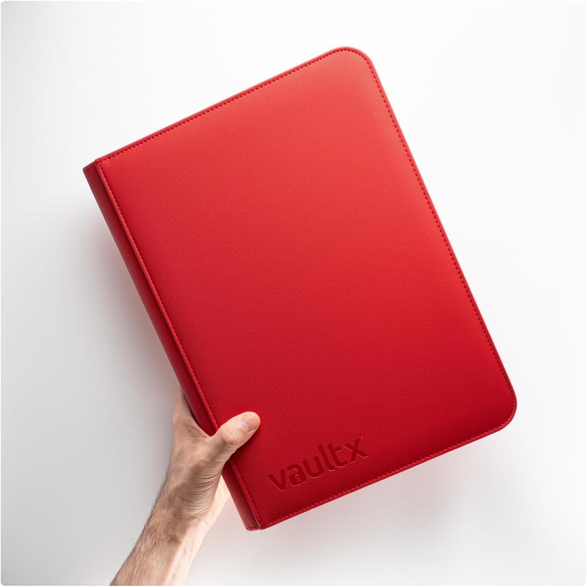 Vault X 9 Pocket Trading Card Zip Binder - Premium Exo-Tec Material, Holds 360 Cards, Red