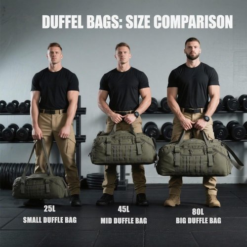 Miramrax Tactical Duffle Bag | Large Travel Backpack for Men - 25L Gym & Overnight Use (Green)