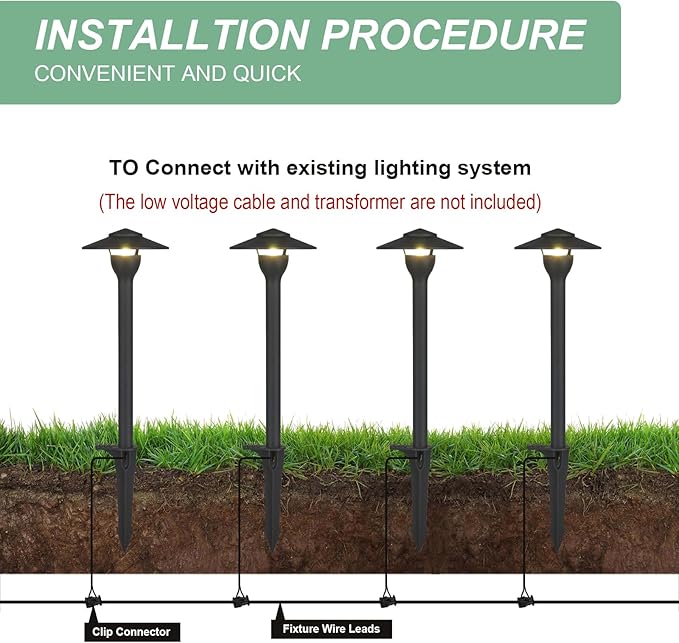 Low Voltage Pathway Lights LED Landscape Lights, 4.5W 12V AC/DC, 3000K Warm White, Cast-Aluminum, IP65 Waterproof, ETL Listed, for Yard, Walkway, Garden, 6 Pack