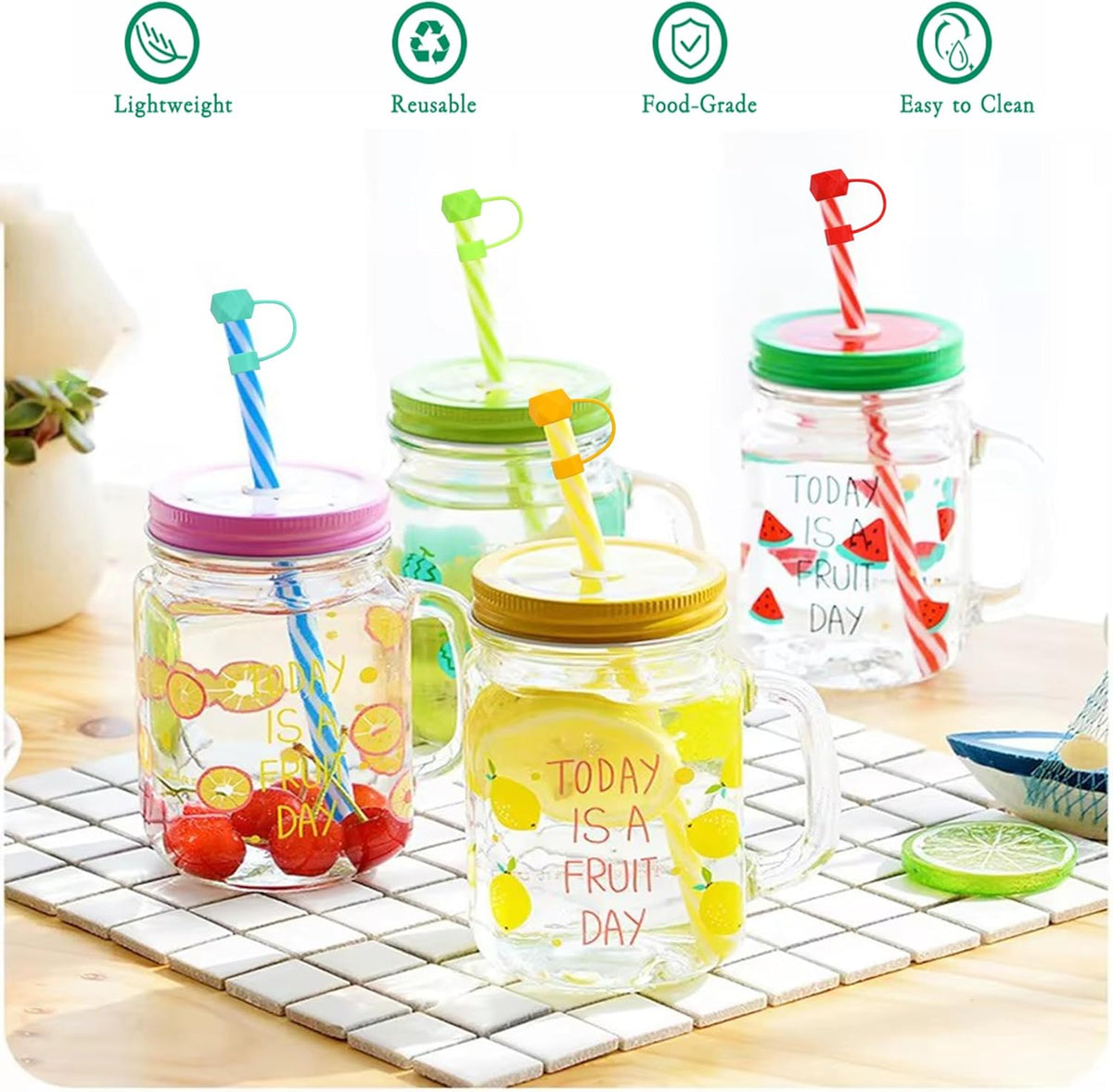 Stanley 26 PCS Straw Covers - 10 MM Toppers for 30 & 40 Oz Tumblers | Essential Cup Accessories