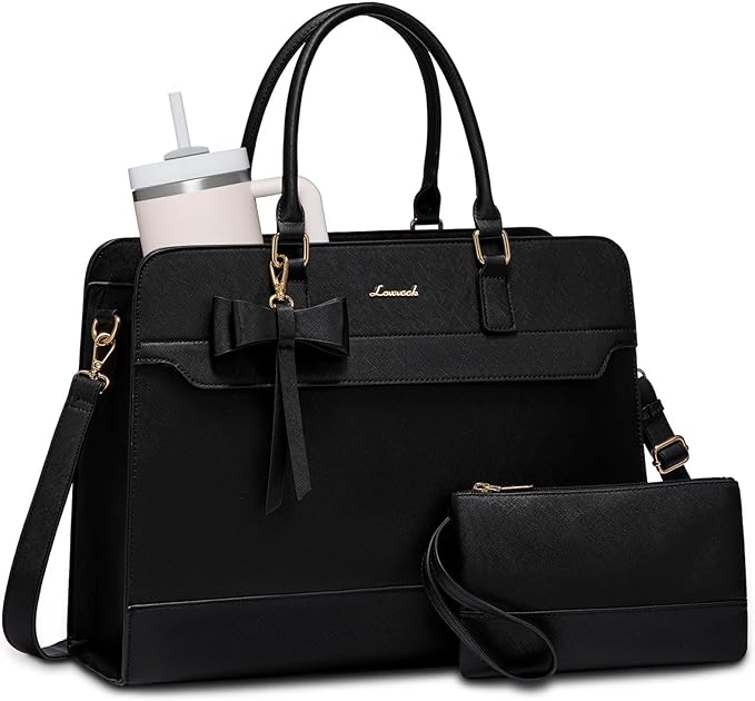 LOVEVOOK Laptop Tote Bag for Women,Leather Work Bag, Waterproof Business Teacher Bag,Large Computer Handbag Purse Briefcase,Office Gifts for Women