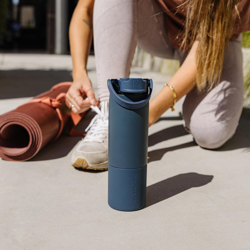BrüMate Rise 35oz Water Bottle With 100% Leakproof Covered Silicone Straw | Insulated Stainless Steel Water Bottle With Removable Straw | Fast Flow | Soft Sip Silicone Spout | BPA-Free (Matte Black)