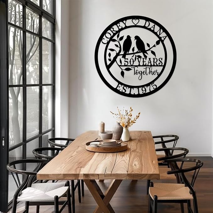 50th Wedding Gifts for Parents 20th/30th/40th/60th/Every Anniversary Wedding Gifts for Couple Parent Husband Wife, Best Anniversary Custom Gifts, Custom Metal Name Sign