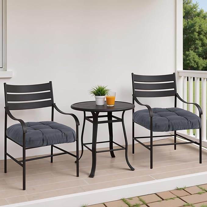 MTMR Outdoor Chair Cushions Set of 2, Water-Repellent 19”X19” Patio Chair Cushions with High Elasticity PP Cotton, No Fading Tufted Patio Seat Cushions for Outdoor Furniture, Thick Outdoor Cushions