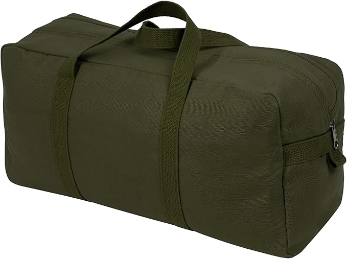 Rothco Canvas Tanker Style Tool Bag - Heavy-Duty Multipurpose Gear Carrier for Mechanics, Plumbers, Electricians, Athletes, Olive Drab