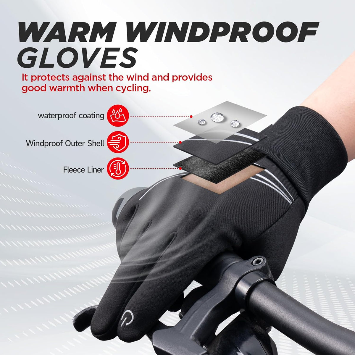 RUIXUE Winter Gloves - Warm Thermal Touchscreen, Windproof & Non-Slip Design for Men & Women