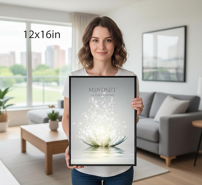 Floating Framed Zen Wall Art, Just Breathe Picture Poster