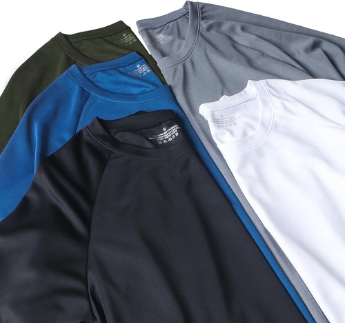 HovSiyla Men's Running Shirts - Dry Fit Athletic Tops for Cool, Breathable Workouts | 1/5 Pack