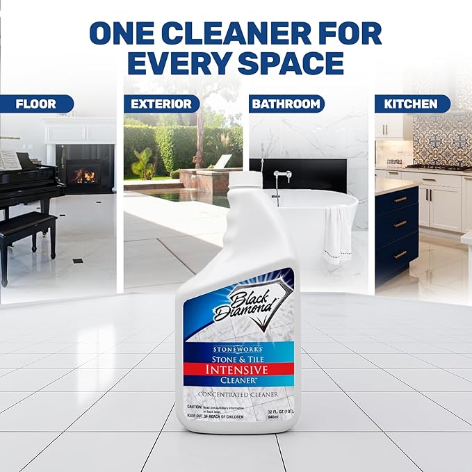 Black Diamond Stoneworks Stone & Tile Intensive Cleaner: Concentrated Deep Cleaner, Marble, Limestone, Travertine, Granite, Slate, Ceramic & Porcelain Tile.