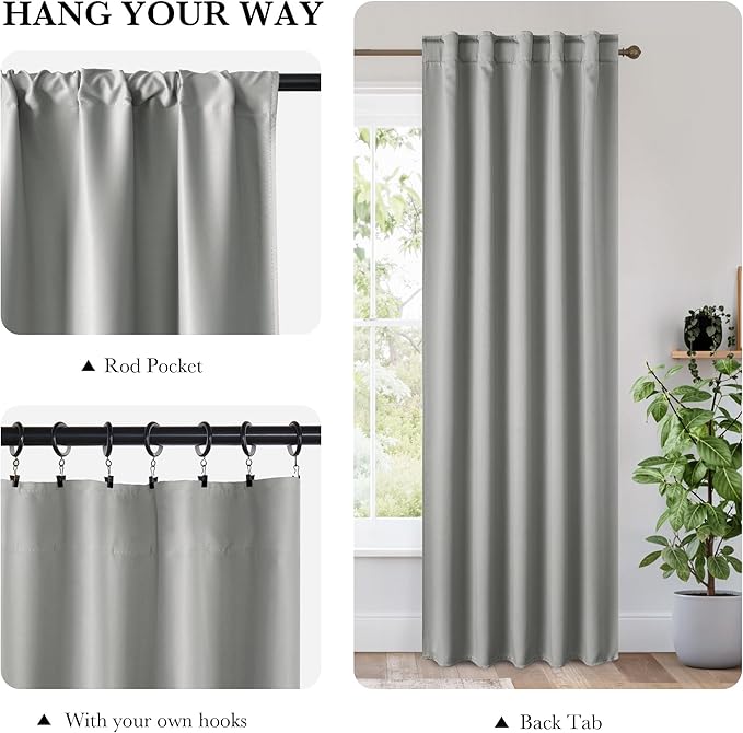 RYB HOME 100% Blackout Short Curtains