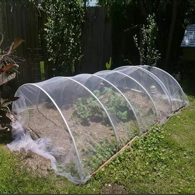 Agfabric Garden Netting 6'x10' Insect Pest Barrier Bird Netting for Garden Protection,Row Cover Mesh Netting for Vegetables Fruit Trees and Plants,White