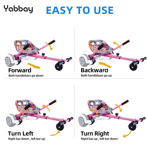 Eco-friendly Hoverboard Seat Attachment - Cool Seat, Swivel Wheel, Adjustable Length - Compatible with 6.5", 8", 8.5", 10" Hoverboards - Safe & Enjoyable Riding for Kids and Teenager