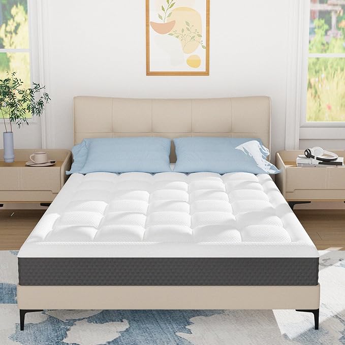 10 inch King Size Memory Foam Mattress in a Box – Cooling Gel‑Infused Foam, Pressure‑Relief Comfort, Fiberglass-Free, CertiPUR‑US® Certified