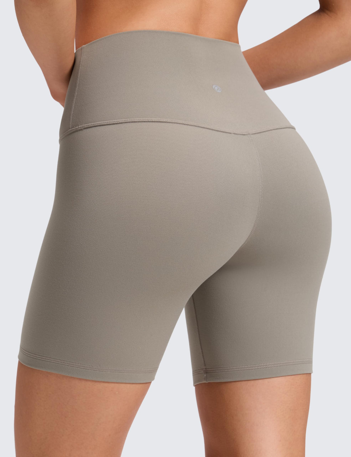 CRZ YOGA ButterLuxe Biker Shorts 6" - High Waisted Workout Running Volleyball Spandex Yoga Womens Warm Ash Grey X-Large