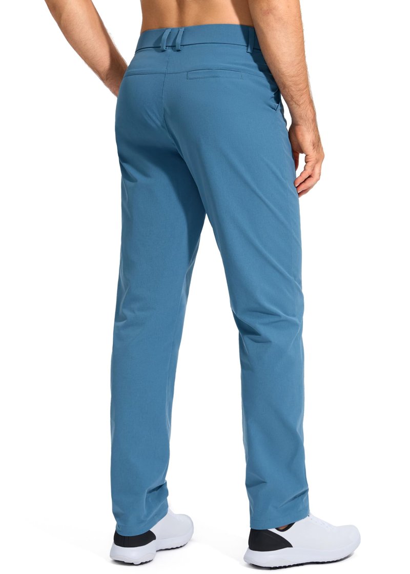 Pudolla Men's Golf Pants Stretch Work Dress Pants Men's Dress Pants 30 Lightweight Quick Dry Trousers with Pockets(Stone Slab Blue 35Wx30L)