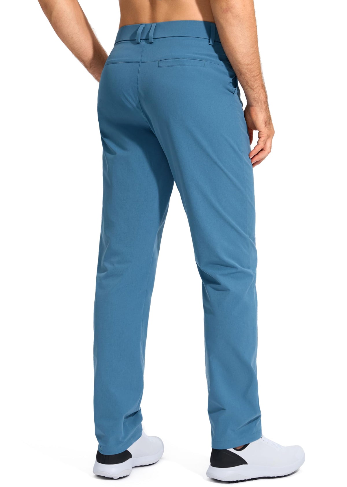 Pudolla Men's Golf Pants Stretch Work Pants for Men Dress Comfy Pants 30 Lightweight Quick Dry Casual Trousers(Stone Slab Blue 30Wx30L)