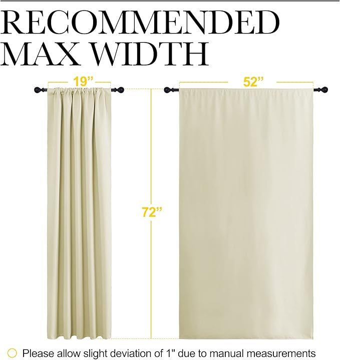 NICETOWN Living Room Curtains, Home Decorations Thermal Insulated Solid Rod