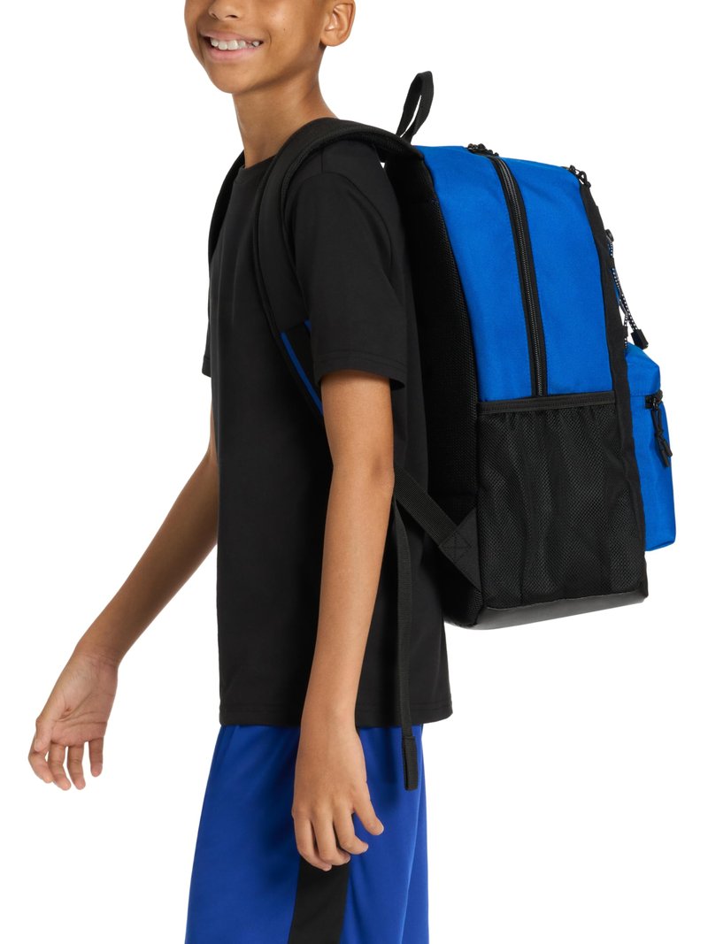 Champion Kids' Bungee Backpack with Padded Straps, Water Bottle Pocket, Carry Handle for Daily Use, Black, One Size