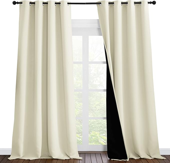 NICETOWN Thermal Insulated 100% Blackout Curtains, Noise Reducing Performance