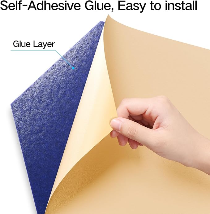 16 Pack Self-adhesive Acoustic Panels 12" X 10" X 0.4" -Sound Proof Foam Panels