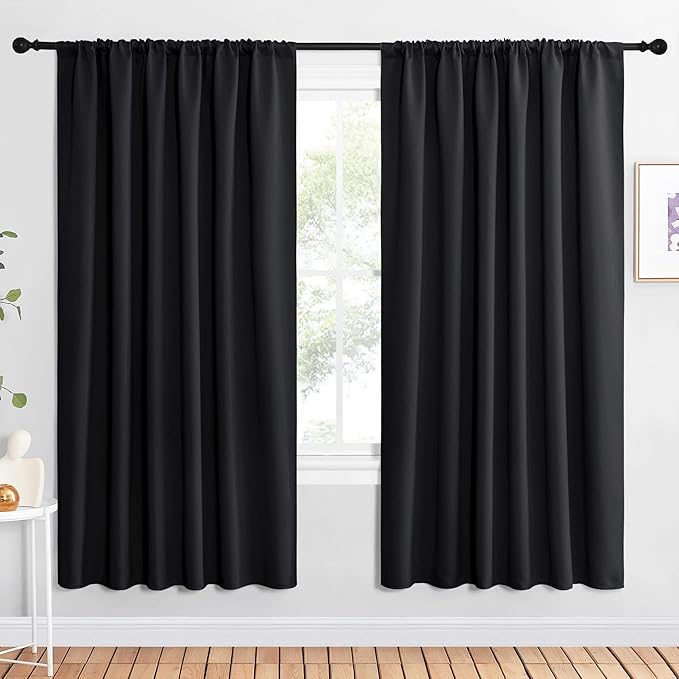 NICETOWN Black Blackout Curtain Blinds